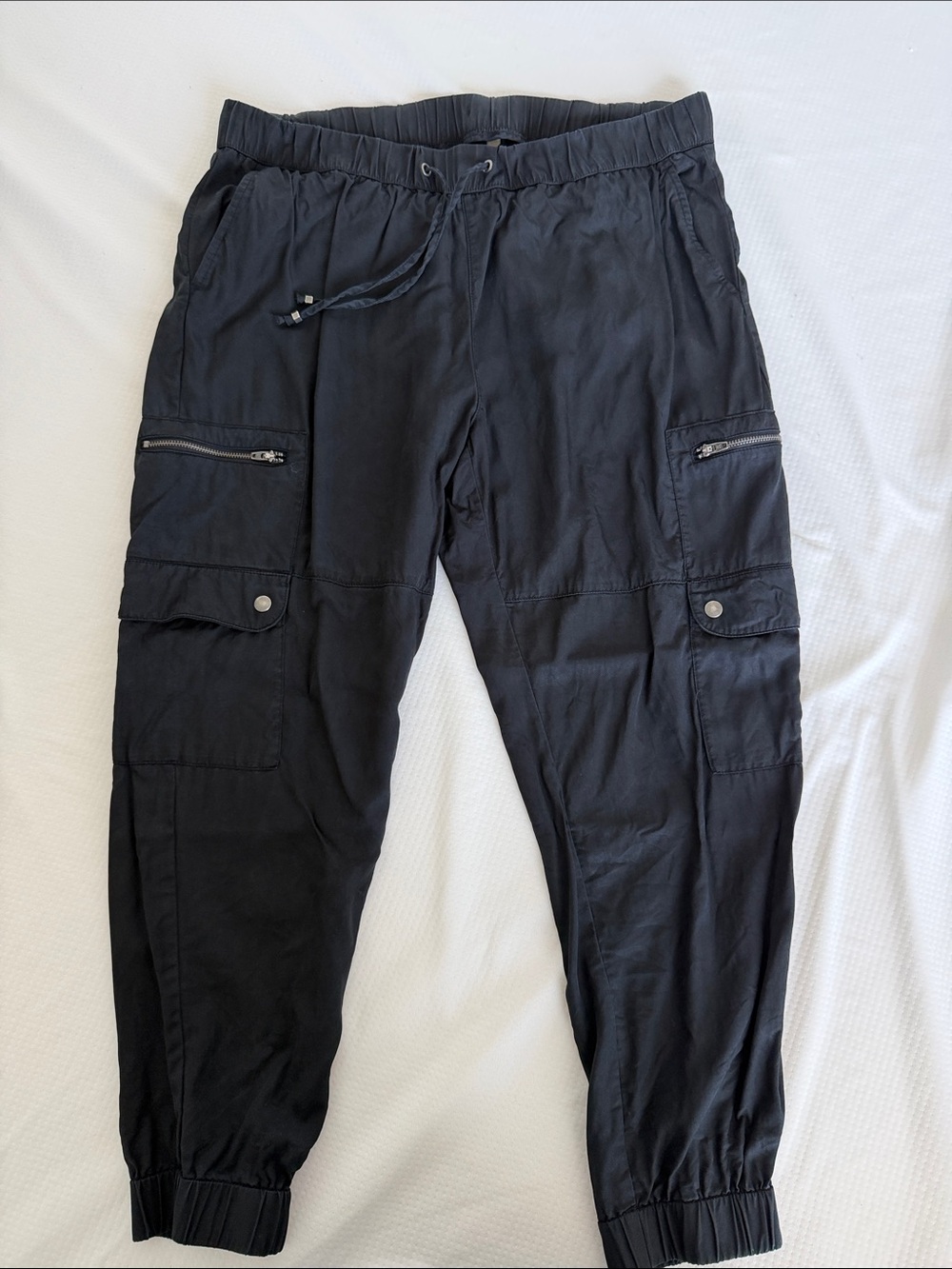 Banana Republic Black Cargo Jogger Pants with Zip and Snap Pockets